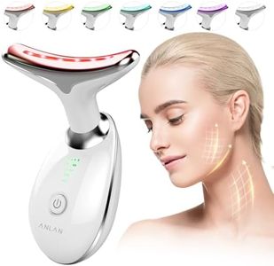 ANLAN Appareil Anti Rides Massage Visage Professionnel Max, IntèGre un Lifting Visage et Double Menton, Nettoyage Peau, ThéRapie Thermique à 45 ° et Lampes de Beauté à 7 Couleurs en un seul