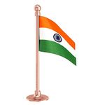 The Flag Shop Indian Car Dashboard Flag with a Plastic Blush Rose Gold Base (2 x 3inch)