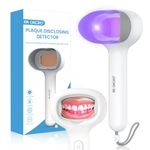 Dental Plaque Detector, Rechargable Tooth Plaque Disclosing Tester Teething Dental Calculus Discloser Shows Plaque Display for Kids and Adults Correcting Brushing Habits for Cleaning Teeth (White)