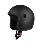 Steelbird SBH-55 Retro ISI Certified Open Face Helmet for Men and Women (Medium 580 MM, Matt Black)