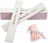 10Pcs Nail File 100/180 Grit Professional Nail Files and Buffers for Natural Nails, Double Sides Washable Block Disposable Nail Files for Nail Art DIY or Nail Manicure Salon
