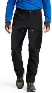 Toomett Mens Winter Hiking Snow Pants Waterproof Insulated Fleece Lined for Skiing Camping Fishing Outdoor Softshell Snowboard Pants,6087,Black,32