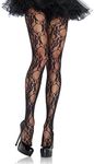 Leg Avenue womens Vintage Fishnet Lace Tights Hosiery, Floral Lace, One Size US, Floral Lace, One Size