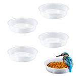 Opopark 4 Pcs Bird Water Bowl Replacement Transparent Bird Feeder bird bath Animal Lovers Garden Decoration Hanger Wildlife Bird Feeding Station