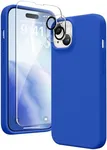 GONEZ Magnetic for iPhone 14 Case, Compatible with Magsafe, with Screen Protector + Camera Protector, Anti-Scratch Microfiber Lining, Liquid Silicone Shockproof Protective Phone Case, Klein Blue