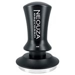 NEOUZA Espresso Tamper Spring Loaded for Coffee Machine Accessories Tool,Anti-Stick Self-Leveling,Refined Handle,Stainless Steel Flat Base (51mm Matte Black)