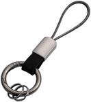 UVECCCBH Leather Keychain Men's Keychain Black Car Keychain Lanyard Compatible With Mazda Audi Volvo VW Jeep Harley, Black, Small-sized