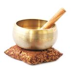 Brahmz® Buddhist Tibetan Singing Bowl Music Instrument Therapy Meditation Bowl (Brown Brass 6 Inch)