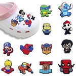 HASTHIP® Plastic 12Pcs Cartoon Charms For Clogs Slipper Decoration Diy Color Charms Cartoon Spider Man Rubber Charms For Clogs Slipper Casual Clogs Decoration For Kids Charms Fashion Clogs Charms