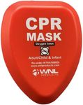 WNL Products FAK5000GI-RED Adult/Child & Infant Pocket CPR Rescue Resuscitation Mask Kit with One Way Valve and Belt Clip in Hard Red Case