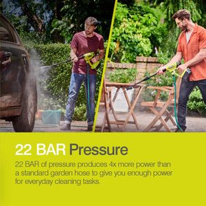 RYOBI 18V ONE+ Cordless Power Washer, 22 Bar – Bare Tool, Lime