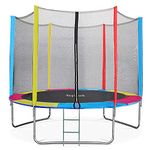 Toy Park Fitness 8Ft German Standard (GSD) Trampoline with Enclosure net and Poles Safety Pad,Ladder Trampoline for Adults(8ft). US Made UV Resistant Jumping Mat, Height is 220cm