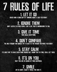 7 Rules of Life Motivational Poster, 11 x 14 Inches Unframed, Printed on Premium Cardstock Paper