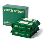 Earth Rated Dog Wipes for Dogs and Puppies, Thick Plant Based Grooming Wipes For Easy Use on Paws, Body and Bum, Unscented, 400 Count