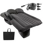 Zone Tech Inflatable Car Travel Air Mattress Back Seat- Pump Kit Premium Quality- Vacation Camping-Sleep Blow Up Pad Car Bed Back Seat Inflatable Air Mattress with 2 Air Pillows Car SUV Universal Fit