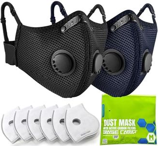 BASE CAMP Upgrade M Plus Dust Mask, Reusable Respirator Mask for Woodworking, Face Protection with 99.9% Effective Carbon Filters for Construction, Landscaping, Sanding, Painting, Pollution