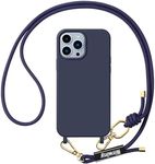 Birwiny Compatible with iPhone 14 Pro Case with Lanyard, Hands-Free Neck Crossbody Phone Case with Strap Adjustable Shockproof Drop Protection Phone Cover for iPhone 14 Pro 6.1" Blue