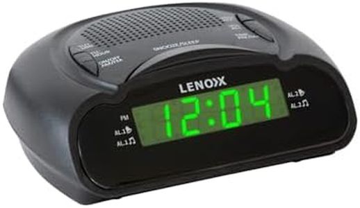 Digital AM/FM Alarm Clock Radio with Green LED Display, Sleep Timer, Snooze Function
