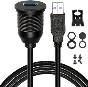 tunghey Single Port USB 3.0 Male to Female AUX Car Mount Flush Cable Waterproof Extension for Car Truck Boat Motorcycle Dashboard Panel (1M)