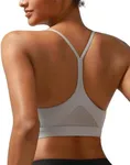 RUNNING GIRL Sports Bras for Women,Y-Back Supportive Sports Bra Padded Workout Bras Medium Support Push up(WX2915Icy Grey,L)