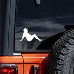 Mud Flap Man Funny Decal Vinyl Sticker Auto Car Truck Wall Laptop | White | 5.5" x 3"