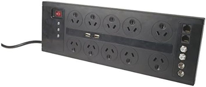 10 Way Home Theatre Surge Protected Powerboard