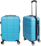 Munnie Lightweight 4 Wheel & Combi Lock Hard Case Cabin Suitcase & Hold Luggage | Use On Over 100 Diffrent Airlines easyJet, British Airways, RyanAir, Virgin Atlantic, Emirates & Many More (Blue)