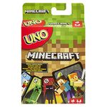 Mattel Games UNO Minecraft, Collectible Card Deck with 112 Cards, Card Game for Family Game Night, Use as Travel Game, Engaging Gift for Kids, 2 to 10 Players, Ages 7 and Up, FPD61