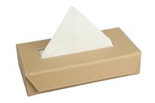 LEEZEL| Tissue Box Holder with 100 Pulls Cotton Rags Tissue | Handcrafted Fine Leather - Like Finish | for Gifting, Office Desks, Cars & Home Décor | Durable & Water Resistant. (Beige)