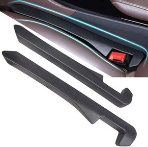 Car Seat Gap Filler 2 Pack - Leather Car Seat Gap Filler Organizer, Universal Seat Gap Filler for Holding Phone/Key/Card, Between Seat Car Gap Filler Fits Car Truck SUV Car Accessories (Black)