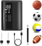 Woowind Ball Pump Electric Basketball Pump with Pressure Gauge LED Lighting and Power Bank, Automatic Portable Ball Inflator with Ball Needle for Football,Soccer,Sports Balls (P101-Black)