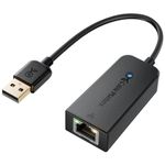 Cable Matters USB to Ethernet Adapter (USB 2.0 to Ethernet/USB to RJ45) Supporting 10/100 Mbps Ethernet Network in Black