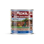 Roxil Wood Stain Preserver (Chestnut, 1 Litre) - Fast-Drying Satin Finish for Decking, Fence, Shed, Furniture. 5 Year Protection for Indoor & Outdoor