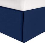 Elegant Comfort 1-Piece Solid Bed Skirt, 1500 Thread Count Egyptian Quality, Minimalist Design with a Modern Look- Easy Care, Wrinkle and Stain Resistant, Bedskirt, Queen, Midnight Navy