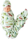 Posh Peanut Unisex Baby Swaddle Blanket - Large Premium Knit Viscose from Bamboo - Infant Swaddle Wrap, Receiving Blanket and Beanie Set, Baby Shower Newborn Gift, Registry - Buddy