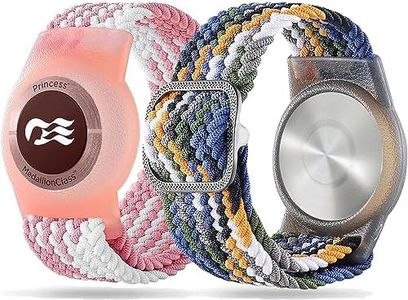 CiikDux 2 Pack Stretchy Nylon Princess Cruise Medallion Holder Watch Band, Adjustable Braided Elastic Men Women Kids for Ocean Princess Medallion Holder Accessories