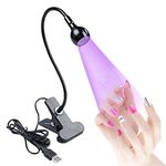 YIRCHSURE UV LED Nail Dryer for Nail Polish,Gooseneck Flash Cure Light for NailsSmall 3W LED UV Glue Ultraviolet Purple Light for Home Y-GZ01 Black 0