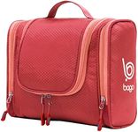 bago Travel Toiletry Bag for Women and Men - Large Waterproof Hanging Large Toiletry Bag for Bathroom and Travel Bag for Toiletries Organizer -Travel Makeup Bag (Red)