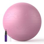 PROIRON Exercise Fitness Swiss Yoga Ball with Postures - Anti Burst Extra thick with Hand Pump for Home Gym -Birthing Ball for Yoga, Pilates, Fitness, Pregnancy, Labour, Balance, Stability