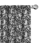 Ambesonne Black and White Curtains, Monochrome Lace with Flowers and Ornamental Swirls Vintage Inspirations, Window Treatments 2 Panel Set for Living Room Bedroom, Pair of - 28" x 63", Black White