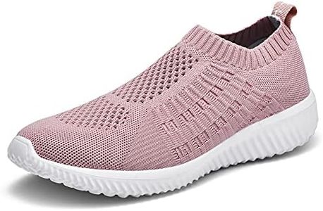 TIOSEBON Women's Athletic Walking Shoes Slip on Casual Mesh Sneakers 7.5 US Mauve Wide