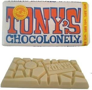Tony Chocolonely | Barra De Chocolate Blanco | Tony'S Chocolonely White | Chocolate De Comercio Justo | 6.34 Onza De Peso Total | Total De 180 Gramos