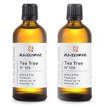 Naissance Tea Tree Essential Oil (No. 109) - 200ml (2 x 100ml) - Pure, Natural, Cruelty Free, Vegan & Undiluted - for Diffusers, Aromatherapy & Homemade Formulations