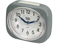 Trevi Retro Bedside/Travel Alarm Clock with LED Backlight and Silent Sweep Second Hand, Grey, 10x3.6x8 cm