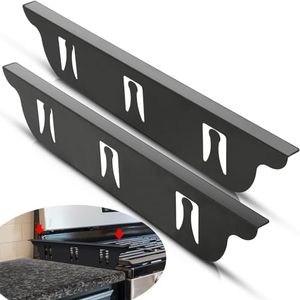 Stove Gap Covers - Stainless Steel, Stove Gap Filler | Oven Gap Cover | Heat Resistant & Easy To Clean Stove Counter Gap Cover | Gaps Filler Between Stove and Counter Guard (Black, 23.5"L, 0.9" W)