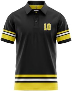 Funny Golf Polo Men Shirts - Short Sleeve UPF Quick Dry Fit Performance Moisture Wicking Stretch Crazy Summer Casual Tropical (US, Alpha, Large, Regular, Regular, Gilmore 18)