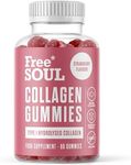 Collagen Gummies – High Strength Marine Collagen Supplement – Advanced Superior Type 1 Hydrolysed Collagen Peptides – Triple Strength Pure Formulation Collagen Gummies – 60 Gummies – Free Soul