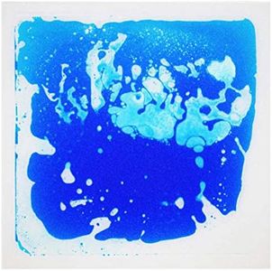 LONGKING 12 Inch X 12 Inch (30cm X 30cm) Liquid Encased Decorative Tiles, Bright Blue