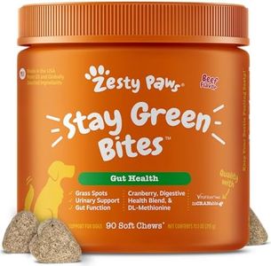 Zesty Paws Stay Green Bites for Dogs - Grass Burn Soft Chews for Lawn Spots Caused by Dog Urine - with Cranberry for Urinary Tract & Bladder - Beef - 90 Count