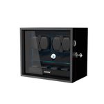 DUKWIN Watch Winder for 4/6/8/12 Automatic Watches, Lockable Automatic Winders with Extra 6/4 Watch Storages, 4 Rotation Modes, Flexible Watch Pillows, Quiet Mabuchi Motor and Blue Backlight